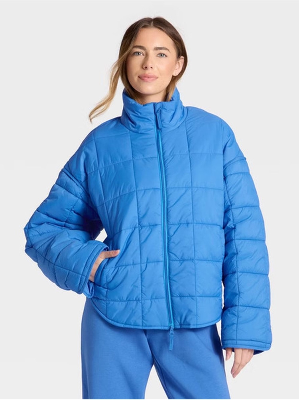 Target JoyLab Bright Blue Quilted Puffer Jacket